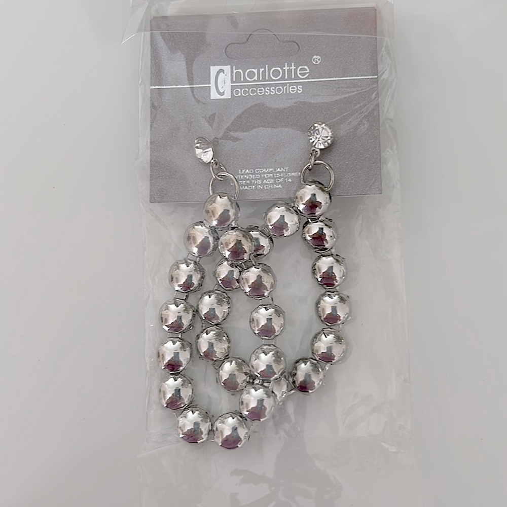 Charlotte Accesories Silvertone Earrings
